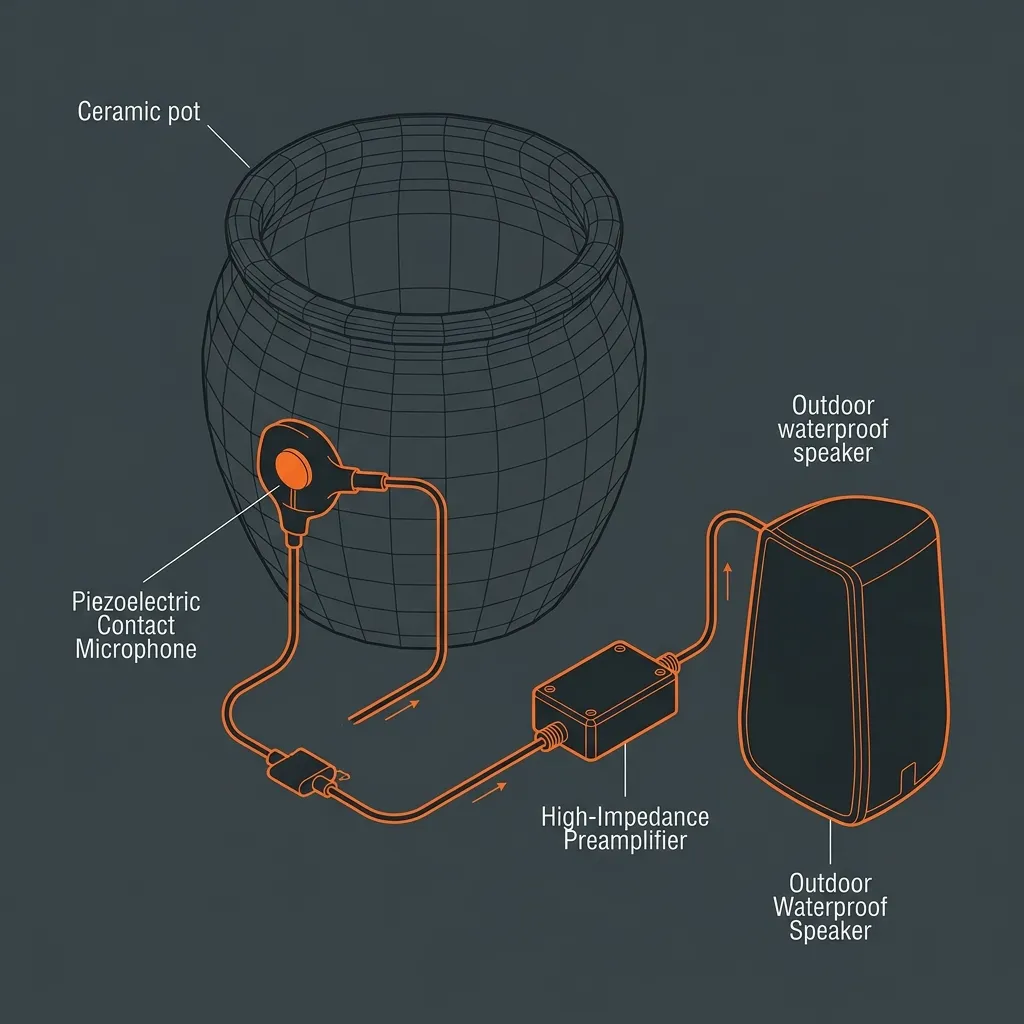 Waterproof piezo contact microphone wiring schematic