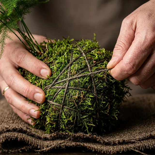 Hands firmly pressing and molding a dense sphere of dark, rich, visibly wet soil.